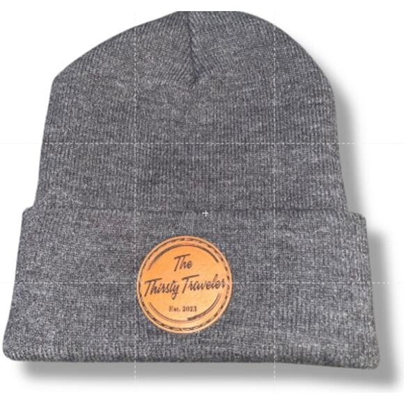 The Thirsty Traveler Mens Beanie Skull Cap Hat YP Classics Cuff OS Gray Est 2023 - Picture 8 of 9